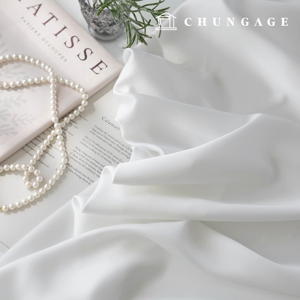 Satin Fabric Satin Polyester Plain White Wide Width Fabric Finian