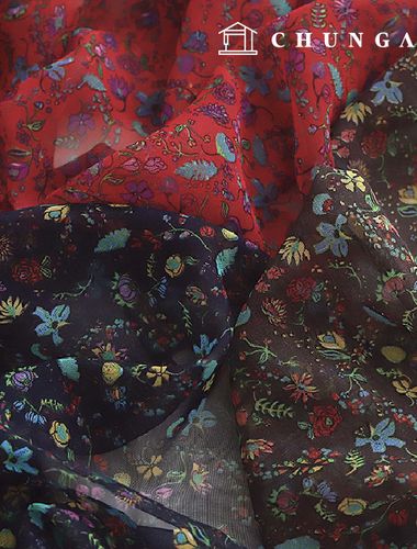 Polyester Chiffon Wide Width Romantic Flower 3-Piece Set