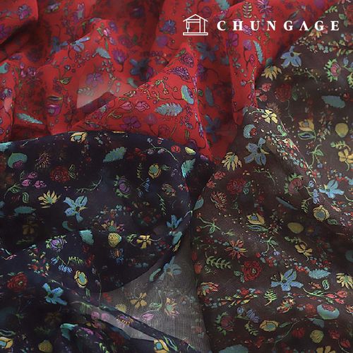 Polyester Chiffon Wide Width Romantic Flower 3-Piece Set