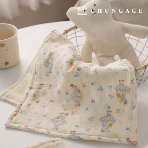 Yoru double gauze fabric cotton Romantic girl bowknot