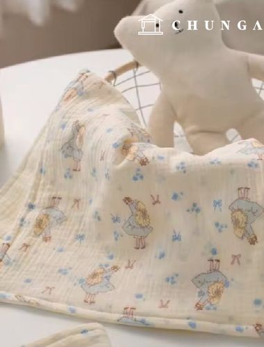 Yoru double gauze fabric cotton Romantic girl bowknot