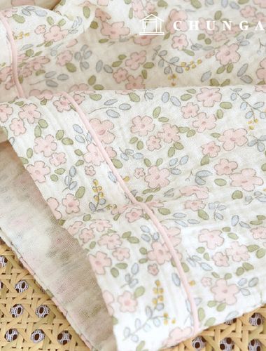 Yoru double gauze fabric cotton pastel flower