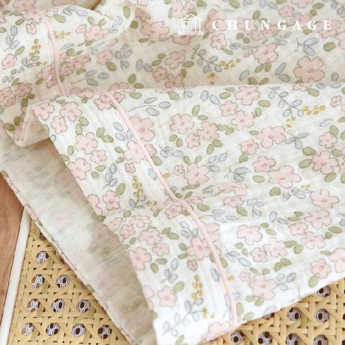 Yoru double gauze fabric cotton pastel flower