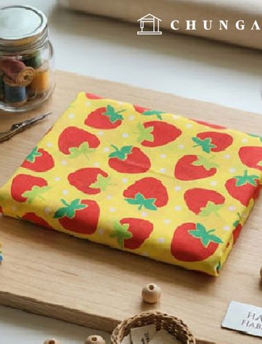 Cotton blend fabric Sweet Strawberry Yellow
