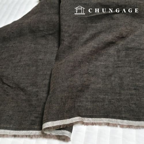 Linen Fabric Washing Plain Wide Width 40 count Deep Brown