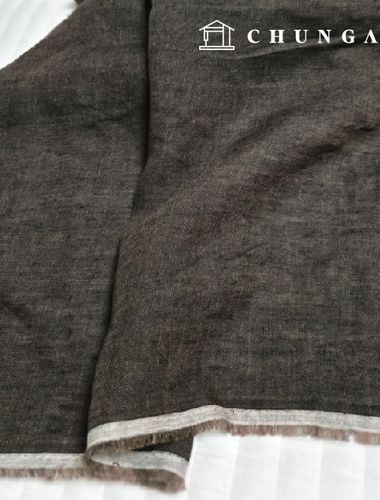 Linen Fabric Washing Plain Wide Width 40 count Deep Brown
