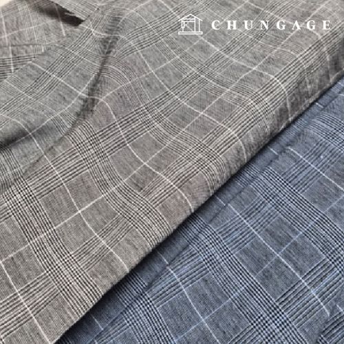 Cotton Linen Square Check Wide Width 2 Types