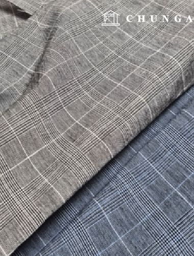 Cotton Linen Square Check Wide Width 2 Types
