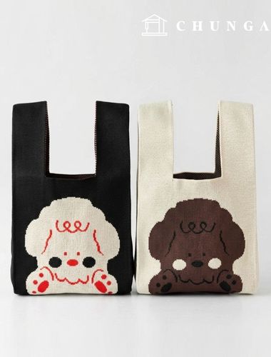 Knit Mini Handbag, Check Knit Bag, Wristbag, Tote Bag, Big Puppy (2 types)