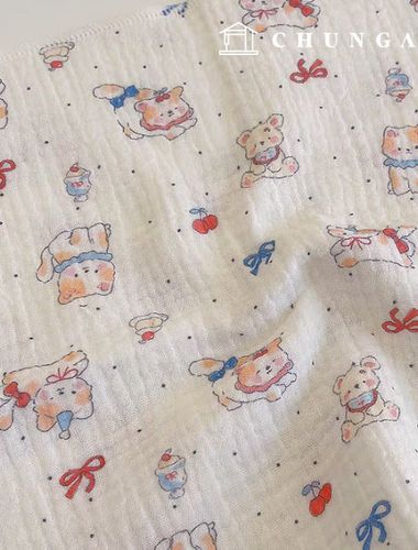 Cozy Kitty Bear made of double gauze fabric