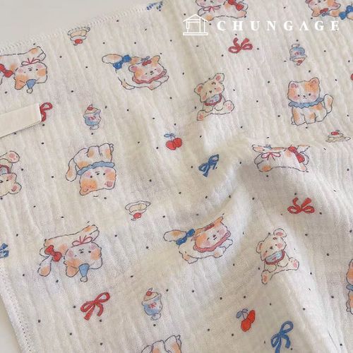 Cozy Kitty Bear made of double gauze fabric