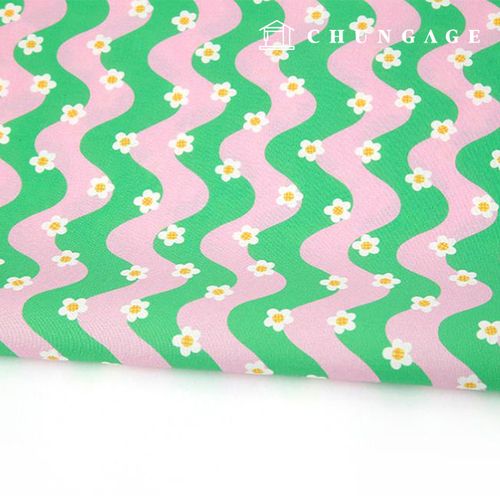 Eco-friendly antibacterial and anti-flammable fabric E-DTP cotton 20 count Wave Daisy