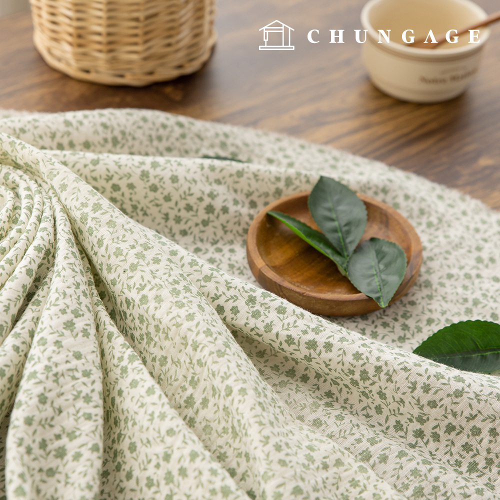 Yoru Double Gauze Cotton Non-fluorescent Bio-washed Fabric Green Garden
