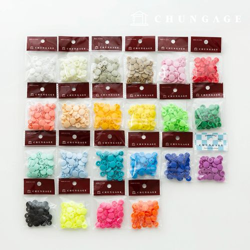 Snap Button Plastic Tee Snap Button Clothing Making Round 12mm 23 Types