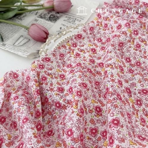 Cotton fabric 20 count Pink Peony