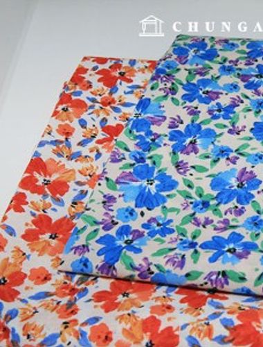 Cotton fabric 40 count Wide Width cosmos flower 2 types