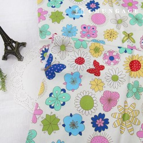 Cotton fabric printing DTP 20 count Plain Weave Butterfly and Flower
