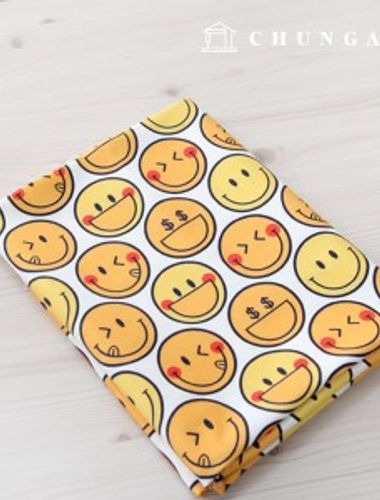 Cotton fabric printing DTP 20 count Plain Weave Emoticon Smile