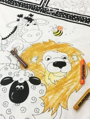 Cotton fabric cut paper animal kingdom coloring book