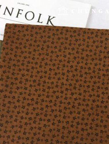 cotton fabric cotton20 count mini flower deep brown