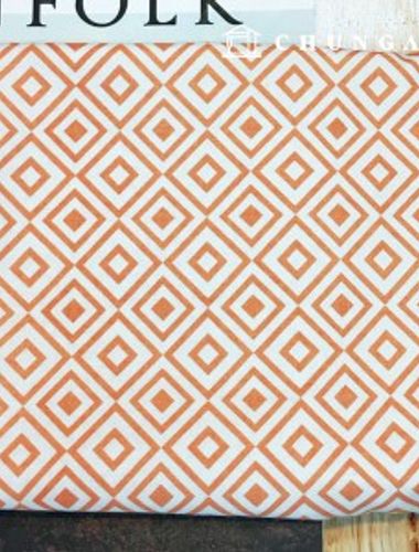 Cotton fabric cotton20 count Orange double square