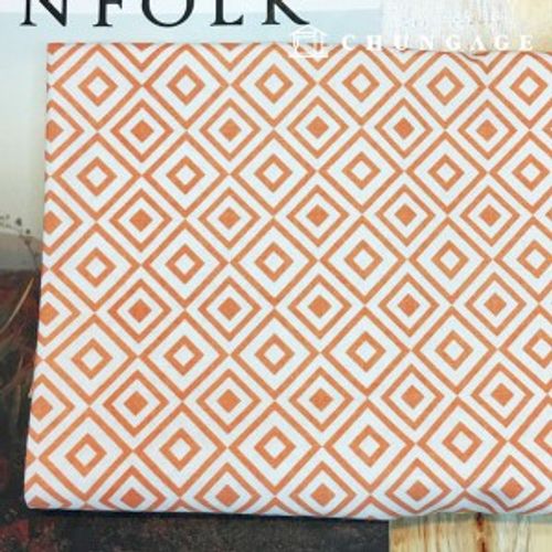 Cotton fabric cotton20 count Orange double square