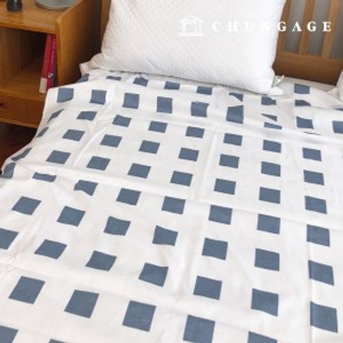 cotton fabric twill cotton40 count Wide Width Blue Gray Square