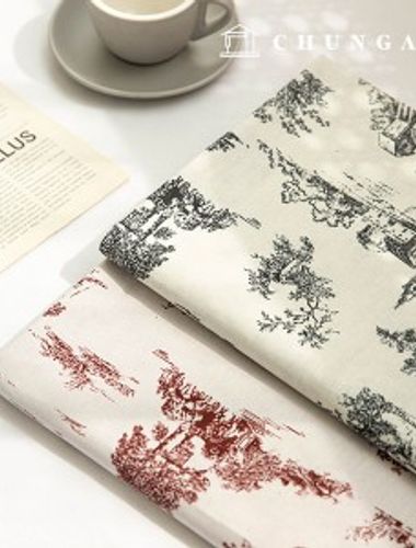 Cotton fabric cotton20 count 2 types of French masterpieces
