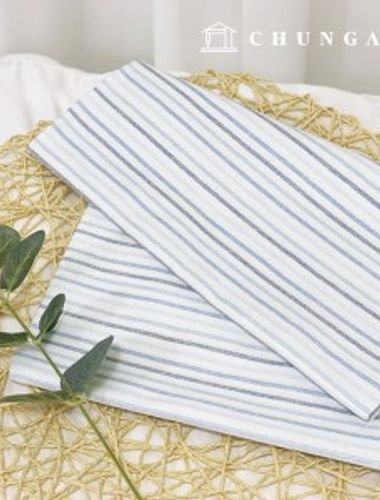 Cotton fabric cotton40 count simple Stripe Sky Blue