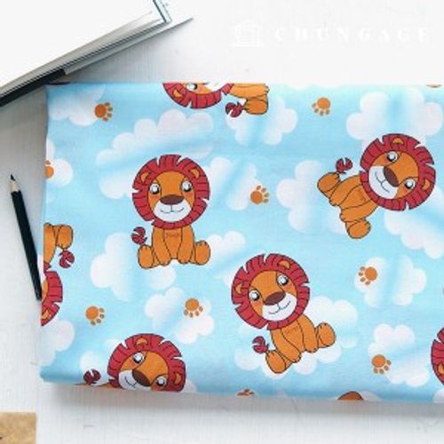 cotton fabric cotton20 count happy lion