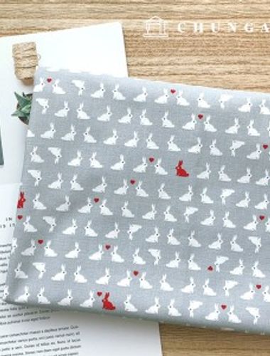 cotton fabric cotton20 count heart rabbit