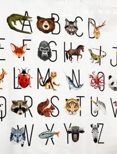 cotton fabric cotton20 count cut paper alphabet animal