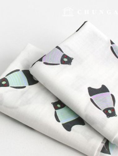 Gauze Fabric Washing Double Gauze Wide Width Black Bear 2 Types