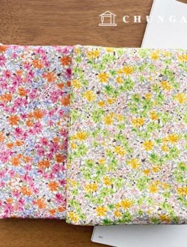 Cotton fabric antibacterial deodorization 30 count Wide Width Leona Flower 2 types