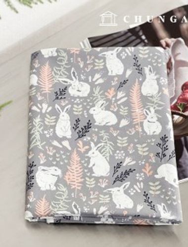 Cotton fabric organic 20 count antibacterial deodorization rabbit