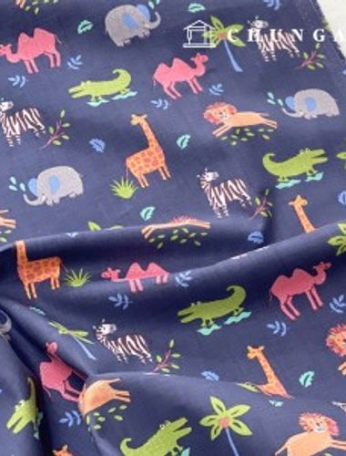 cotton fabric cotton30 count jungle animals