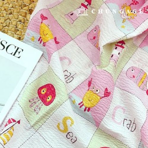 Cotton fabric Ripple fabric Friends in the sea