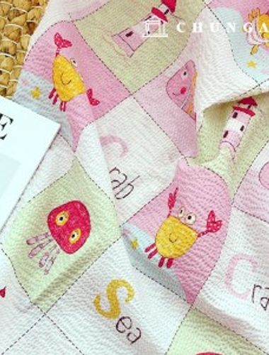 Cotton fabric Ripple fabric Friends in the sea