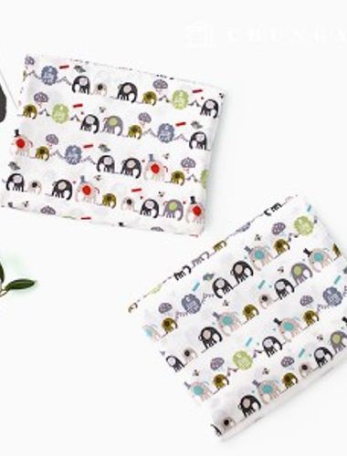 Cotton Fabric Cotton20 Count Plain Weave Little Elephant 2 Types