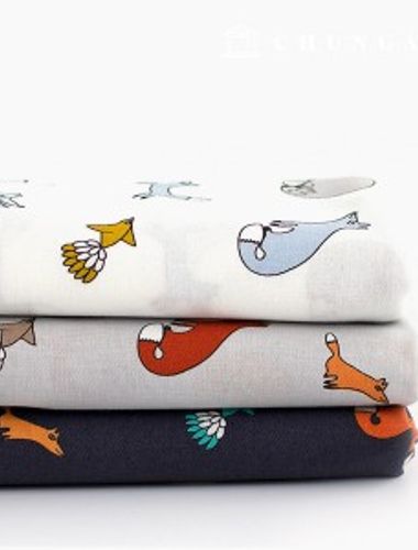 Cotton fabric cotton20 count Plain Weave 3 kinds of fox village