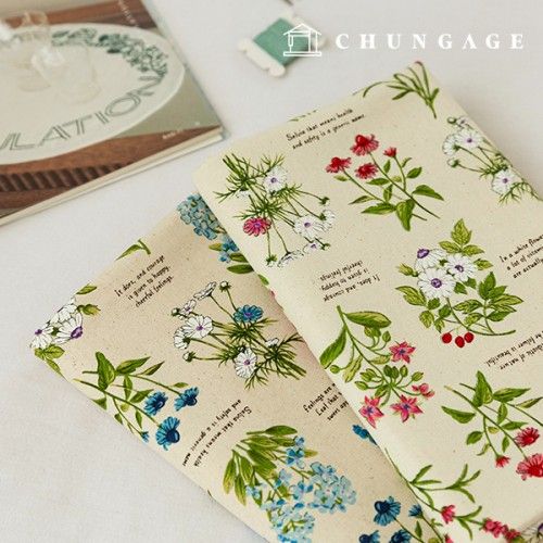 Cotton fabric 20 count Oxford floral fabric Salvia 2 types