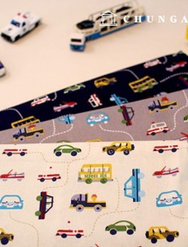Cotton fabric cotton20 count Plain Weave Vroom Vroom 3 types