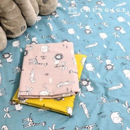 Cotton fabric cotton20 count Plain Weave 3 kinds of animal forest