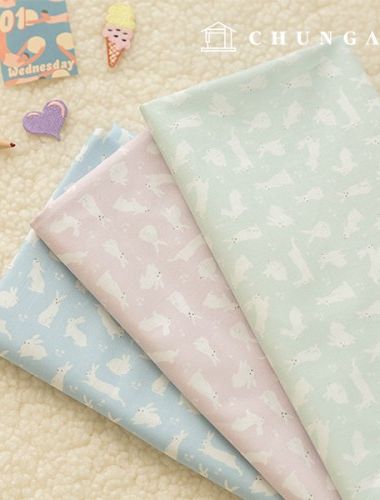 Allergy guard cotton fabric DTP cotton20 count rabbit friend 3 types