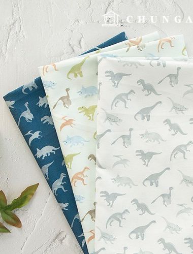 Allergy guard cotton fabric DTP cotton20 count dinosaur friend 3 types