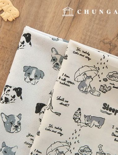 Allergy guard cotton fabric DTP cotton20 count sleeping puppy 2 types