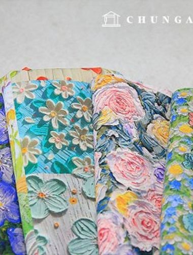 Cotton fabric cotton40 count DTP Wide Width digital flower 4 types