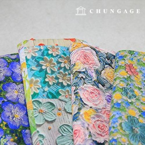 Cotton fabric cotton40 count DTP Wide Width digital flower 4 types