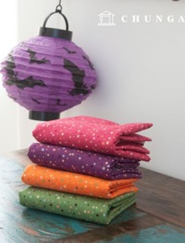 4 types of cotton fabric Halloween stars