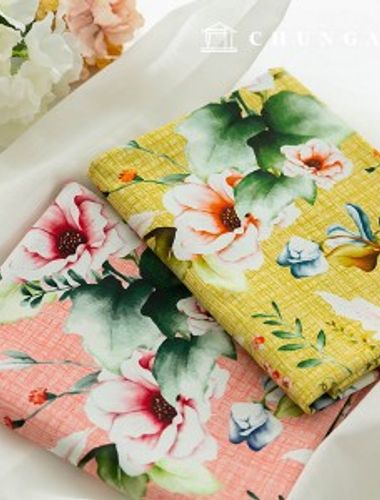 cotton Oxford fabric Wide Width floral pattern fabric Flower wild rose 2 types